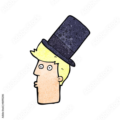 cartoon man wearing top hat