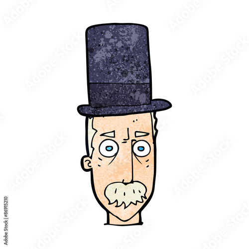 cartoon man wearing top hat