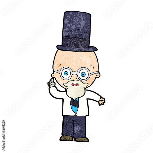 cartoon man wearing top hat