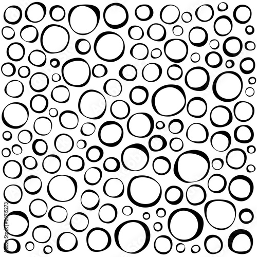 irregular circles collection in black over white