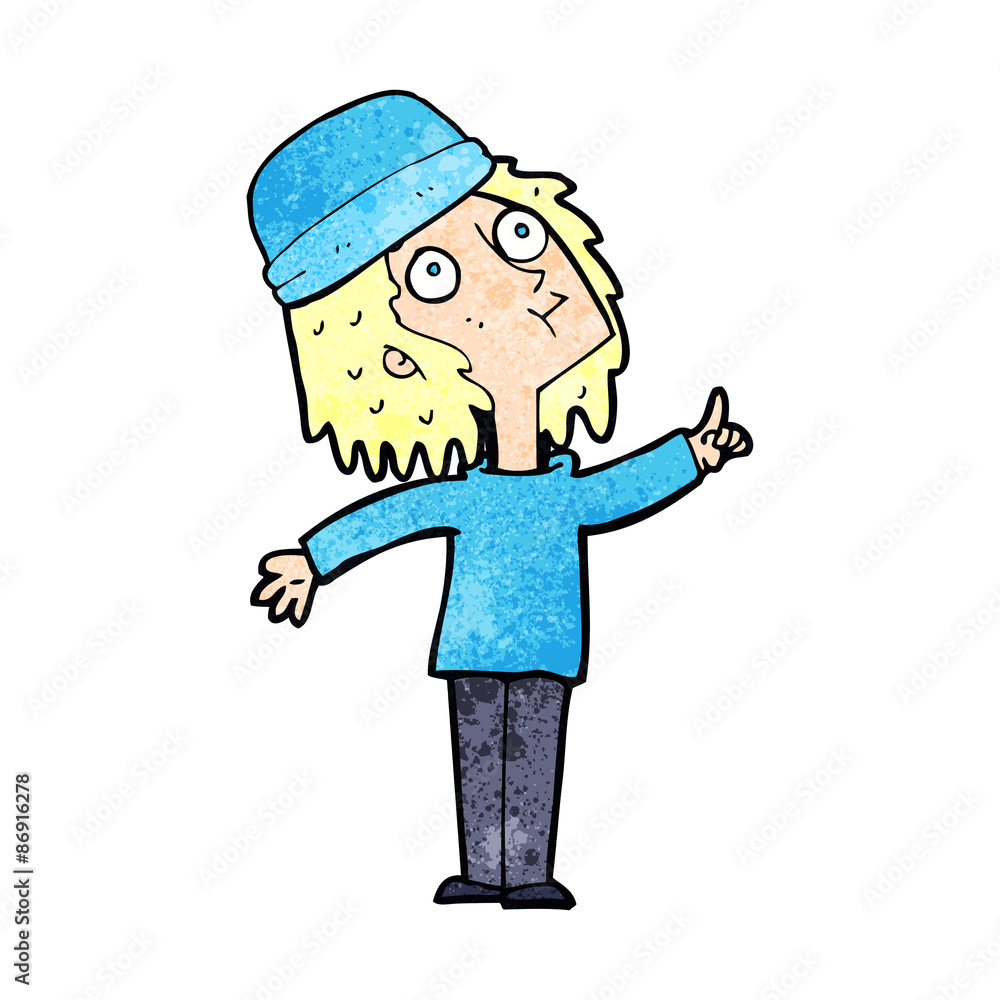cartoon woman wearing winter hat cartoon woman wearing winter hat