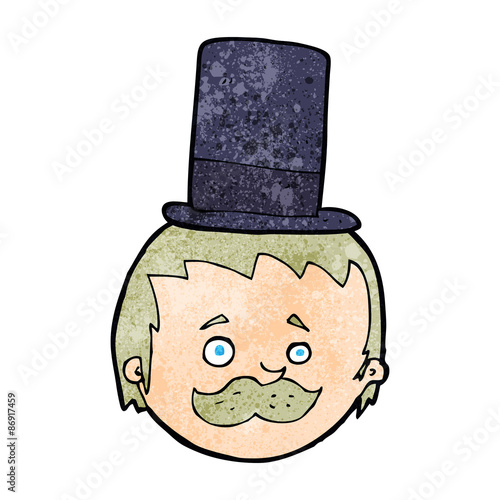 cartoon man wearing top hat