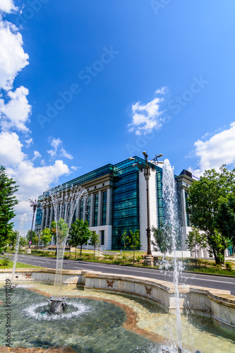 Modern building of National Library, Bucharest, Romania