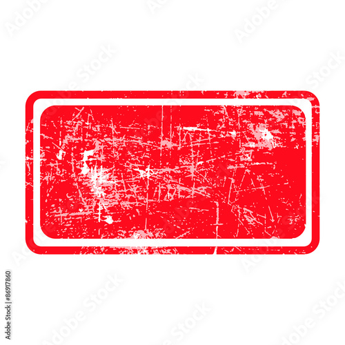 Canvas-taulu red rectangular grunge stamp with blank isolated on white backgr