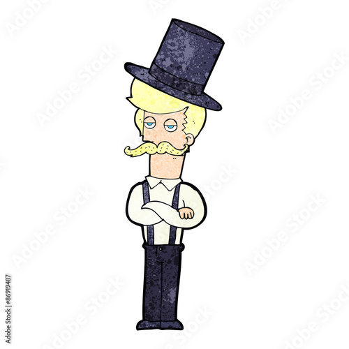 cartoon man wearing top hat