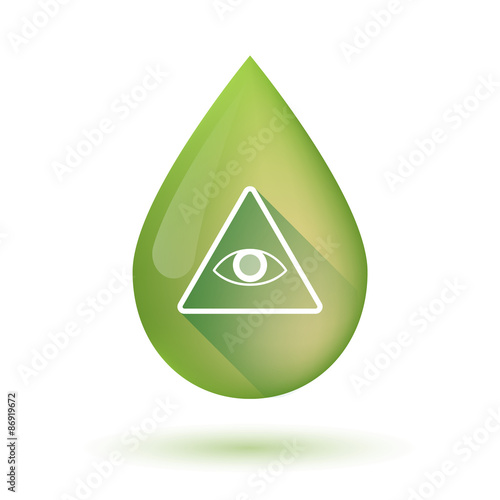 Olive oil drop icon with an all seeing eye