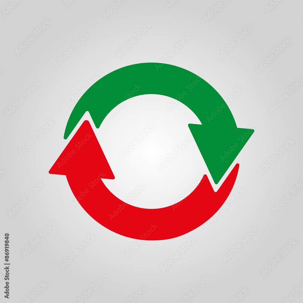 The recycling icon. Eco and ecological, cycle symbol. Flat The recycling icon. Eco and ecological, cycle symbol. Flat