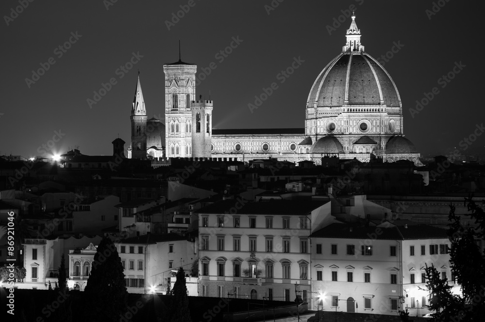 Fototapeta premium Florence by Night. Landscape from Piazzale Michelangelo 
