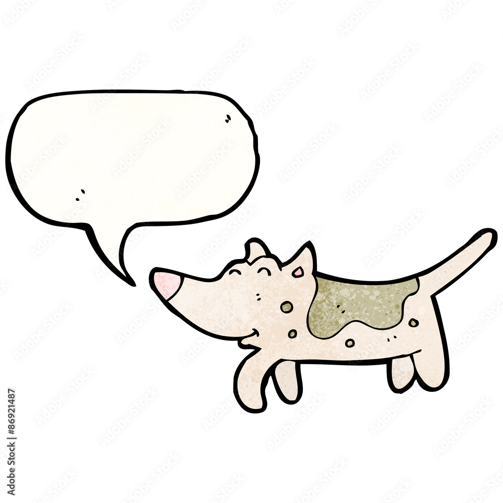 cartoon dog with speech bubble cartoon dog with speech bubble