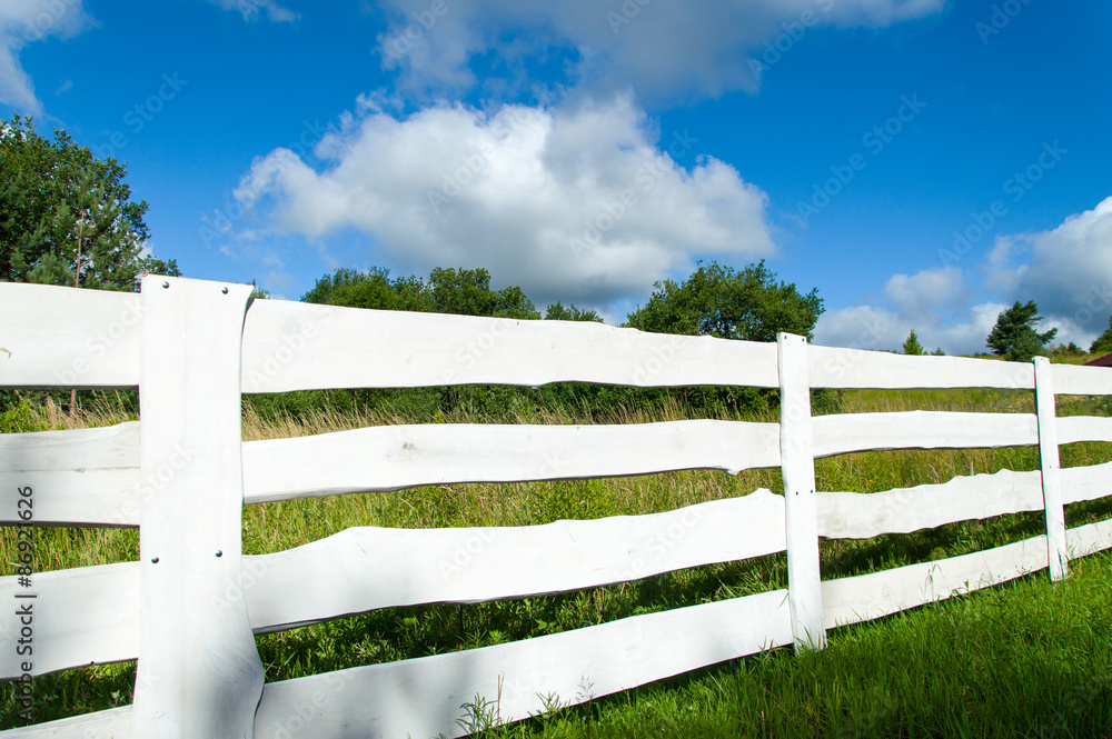 Fence with wooden planks