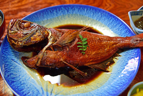 金目鯛の煮付け/Simmered of red snapper.
Traditional cuisine of Japan.