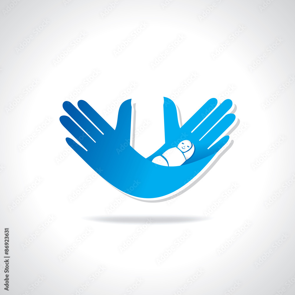 hands with child care vector illustration hands with child care vector illustration