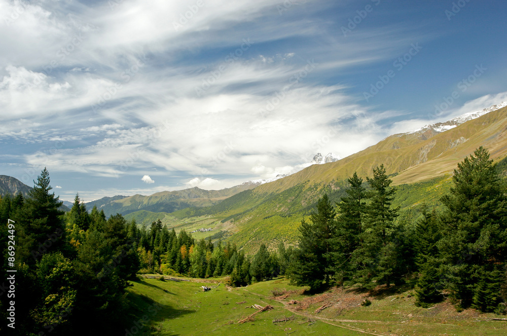 Горные вершины в Сванетии, Грузия