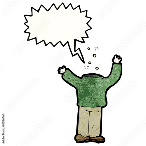 cartoon headless man