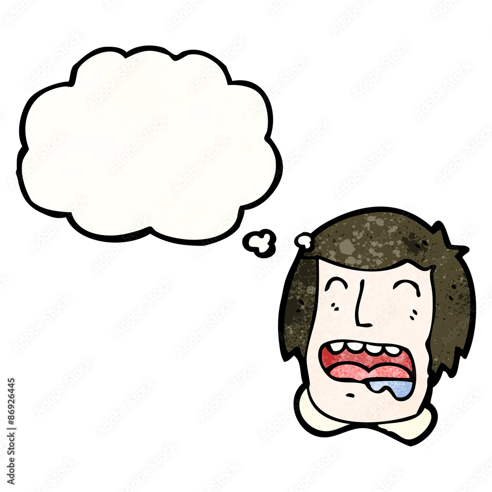 cartoon drooling face with thought bubble cartoon drooling face with thought bubble
