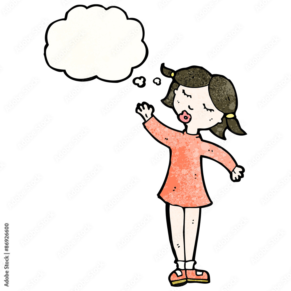 cartoon girl with thought bubble cartoon girl with thought bubble