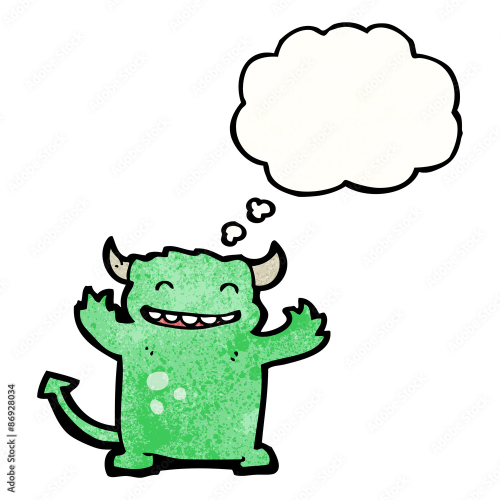 cartoon devil with thought bubble cartoon devil with thought bubble