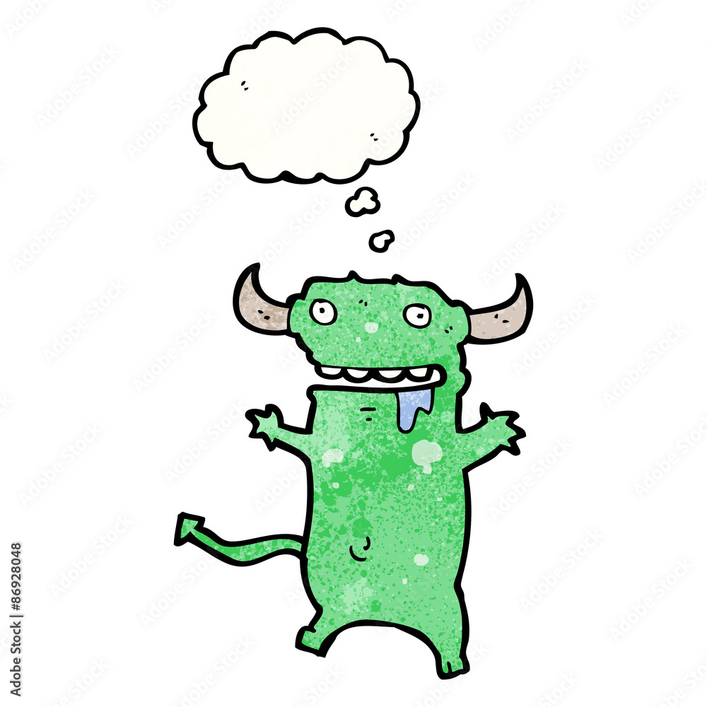 cartoon devil with thought bubble cartoon devil with thought bubble