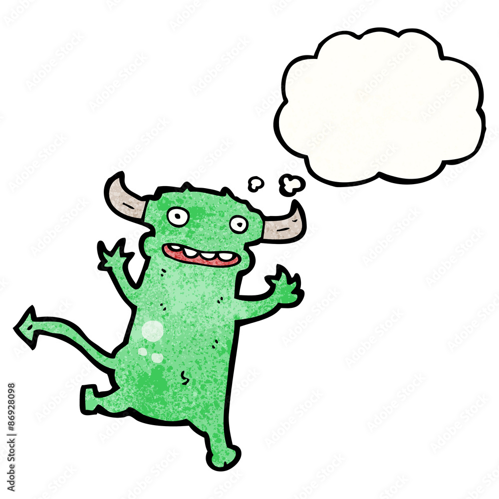cartoon devil with thought bubble cartoon devil with thought bubble