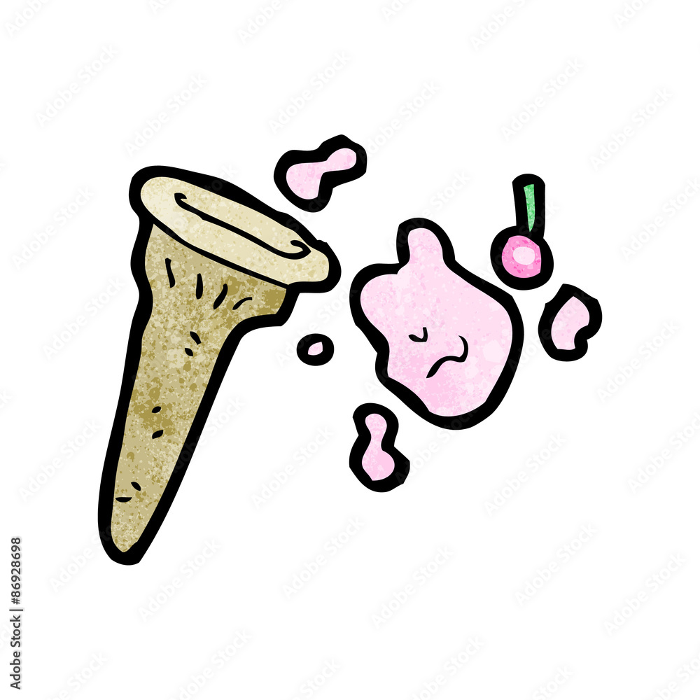 Obraz premium spilled ice cream cartoon