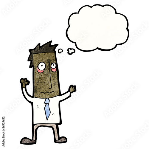 cartoon stressed businessman