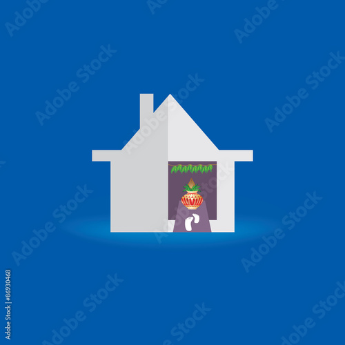 dream home housewarming concept with foot print
