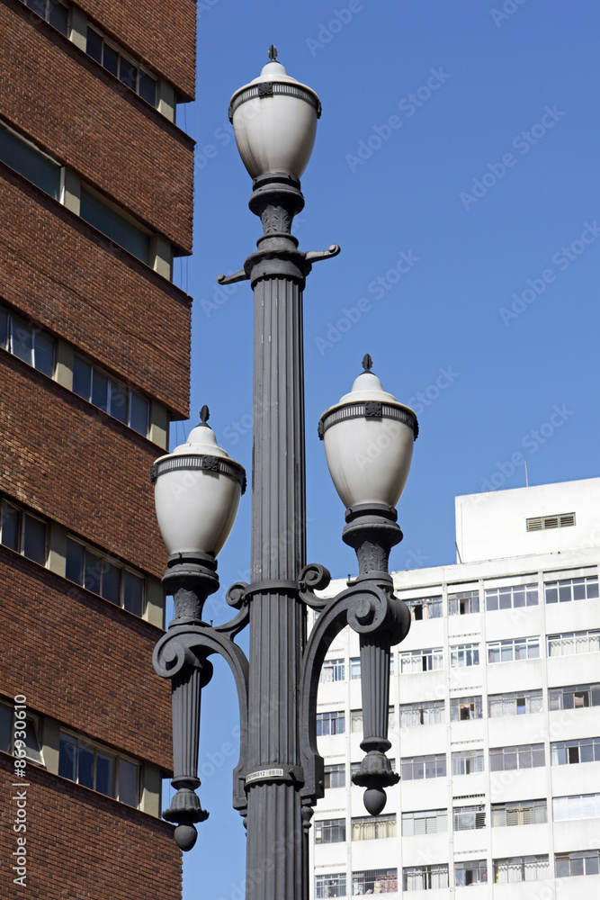 Street lamp, symbol of Sao Paulo city