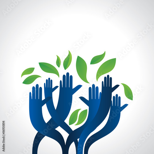 creative green care concept with hand