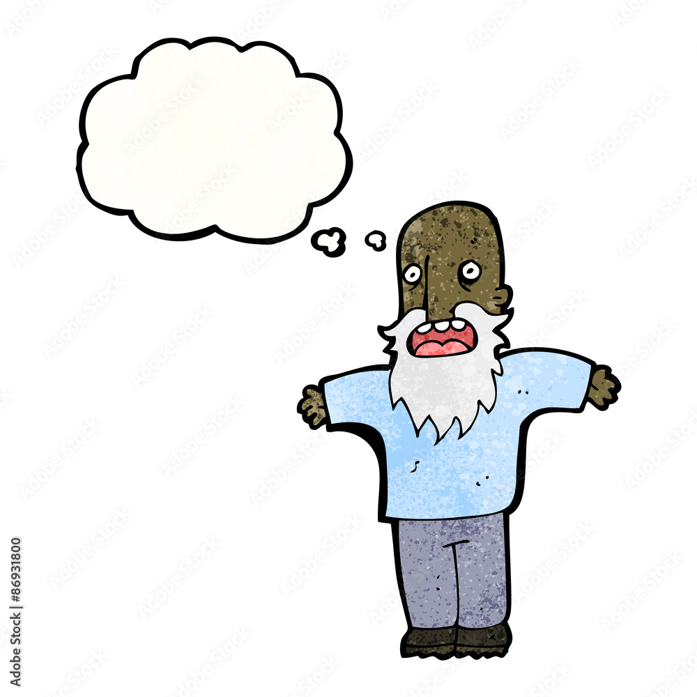 cartoon old man with thought bubble cartoon old man with thought bubble