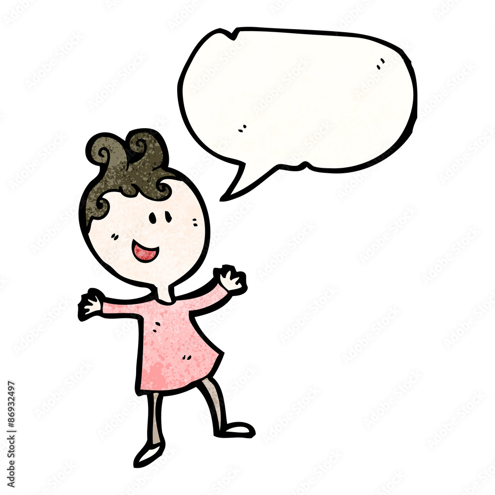 cartoon woman with speech bubble cartoon woman with speech bubble