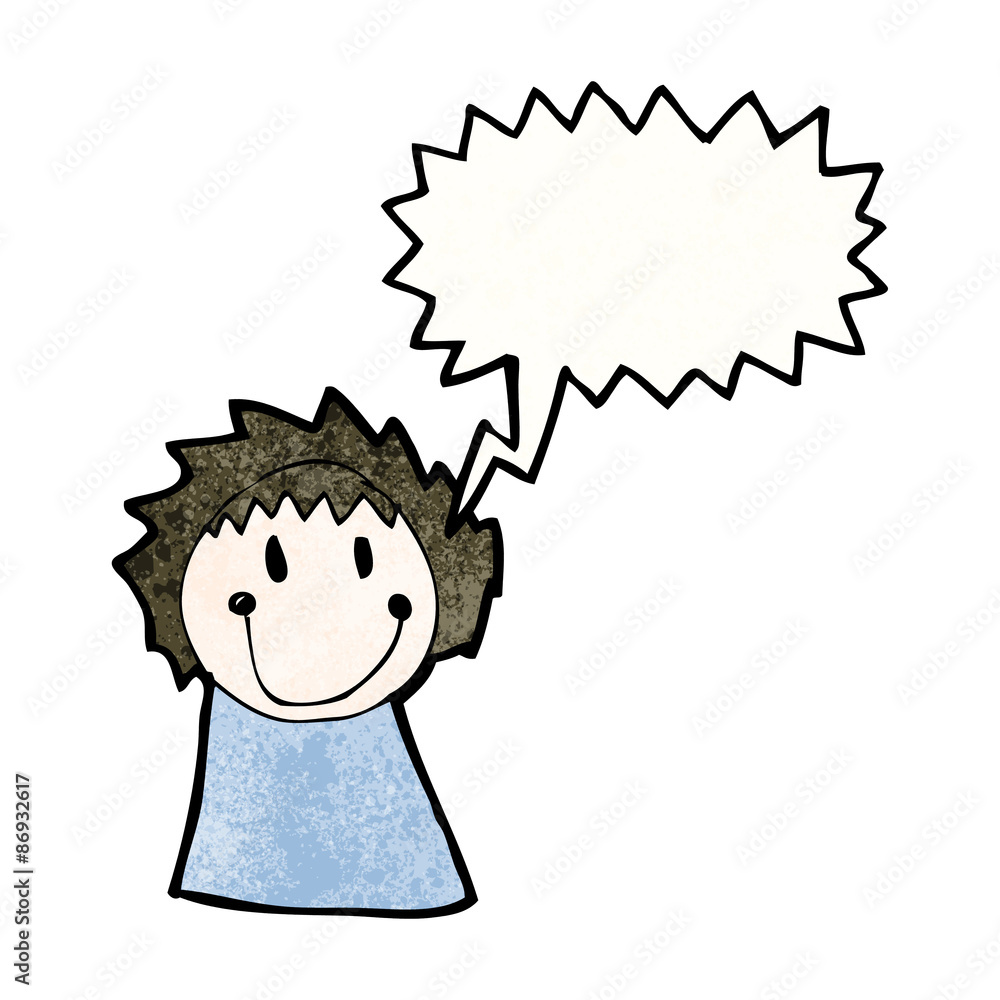 child's drawing of a woman with speech bubble child's drawing of a woman with speech bubble