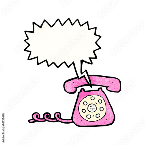 cartoon ringing telephone