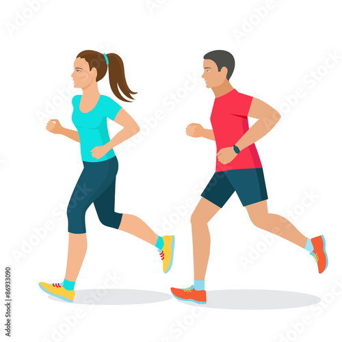  running man and woman 
