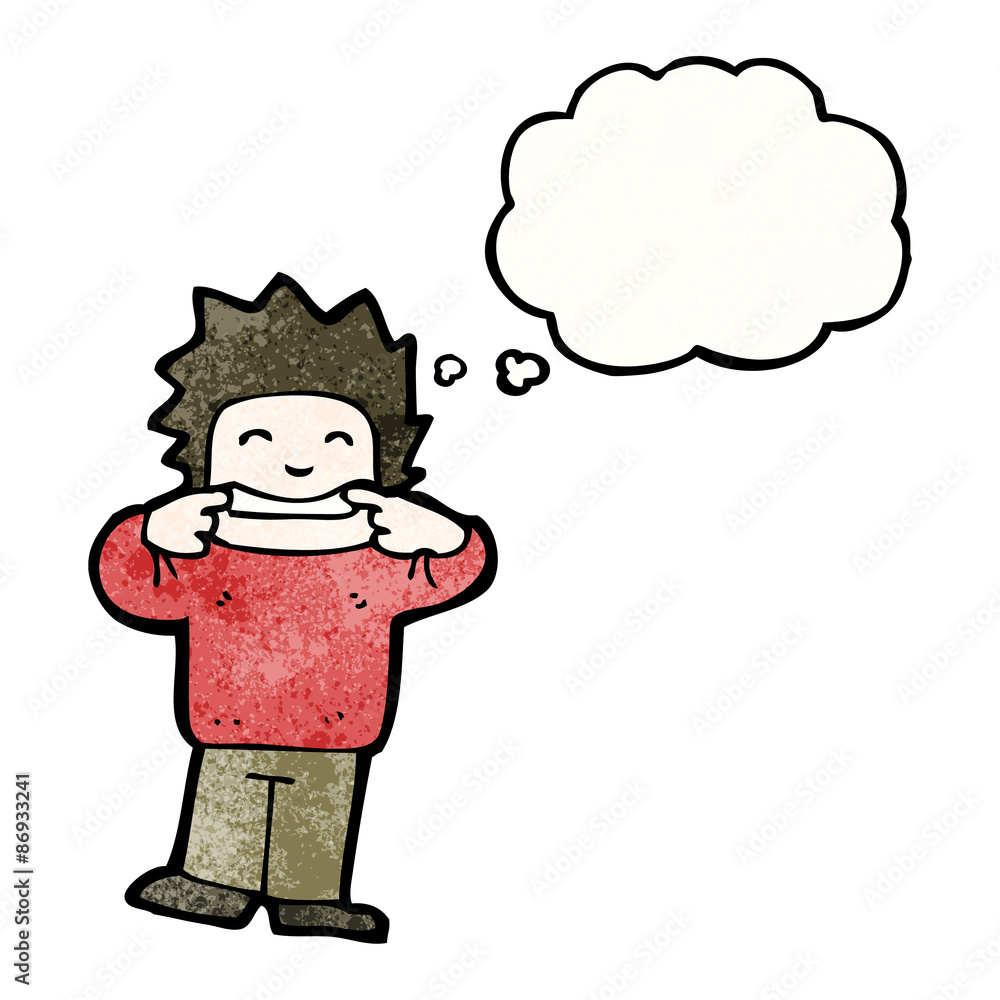 cartoon man pulling face