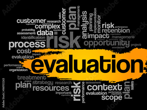 Evaluation word cloud, business concept