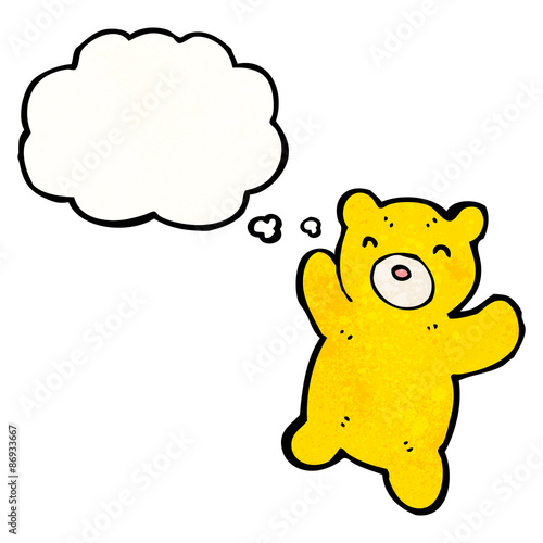 cartoon teddy bear with thought bubble