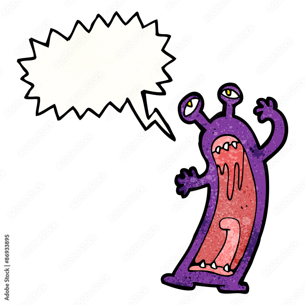 Fototapeta premium screaming monster cartoon character