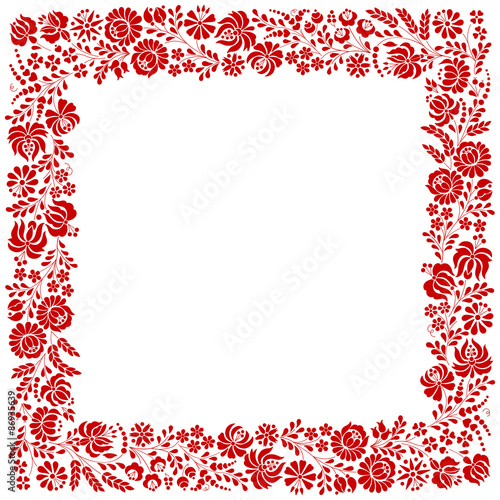 Square frame made from Hungarian embroidery pattern