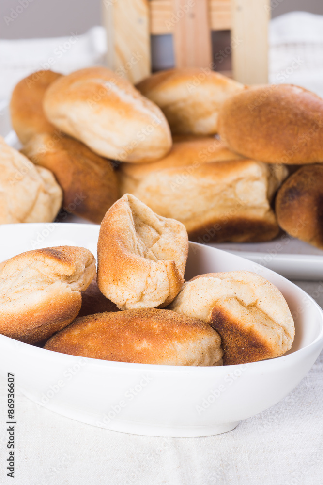 hot pandesal for breakfast, famous bread in the Philippines