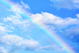 Rainbow in the sky its is colorful and beautiful
