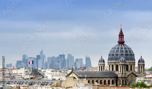 Saint-Augustin Church with La Defense in The Background. © siraanamwong