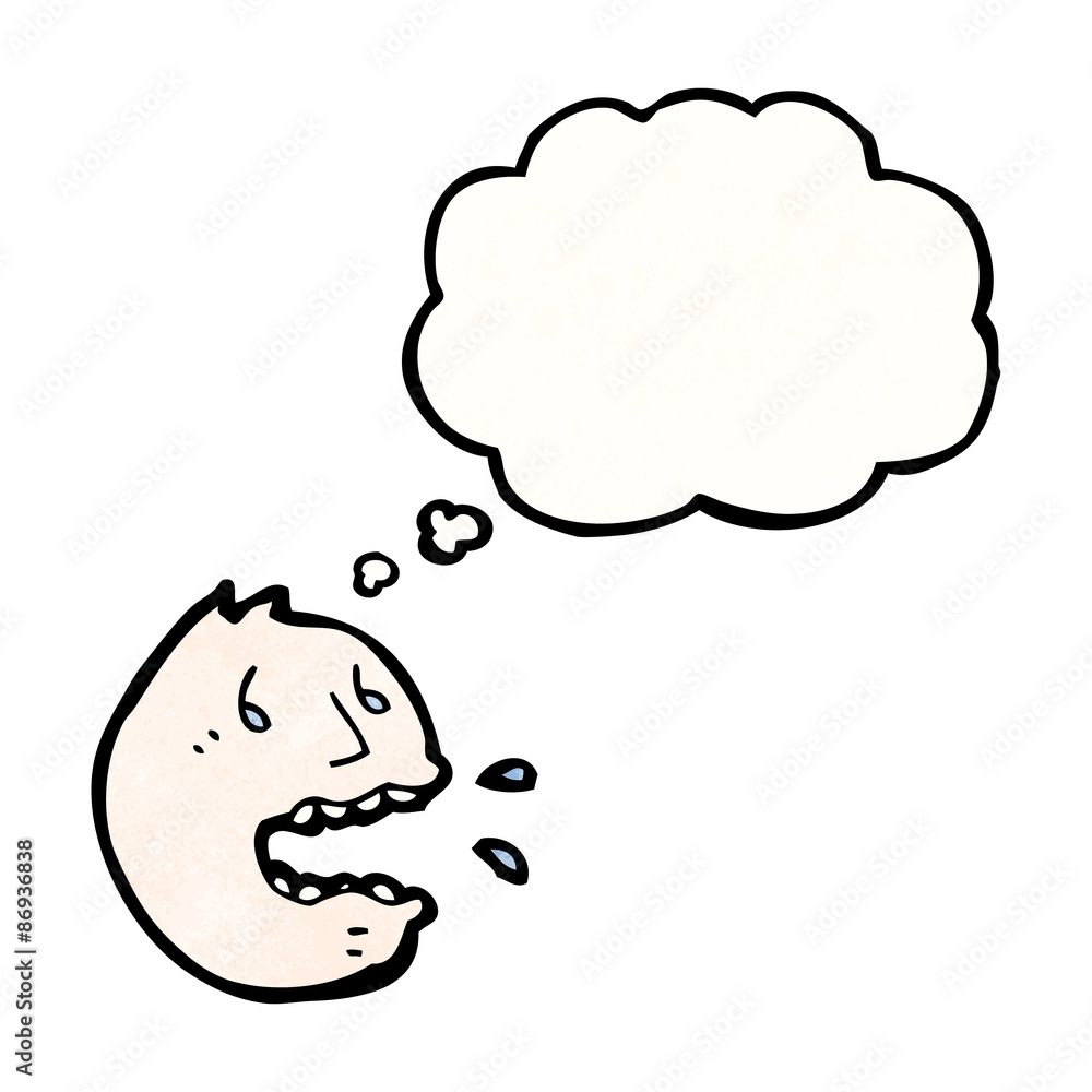 cartoon stressed face symbol with thought bubble cartoon stressed face symbol with thought bubble