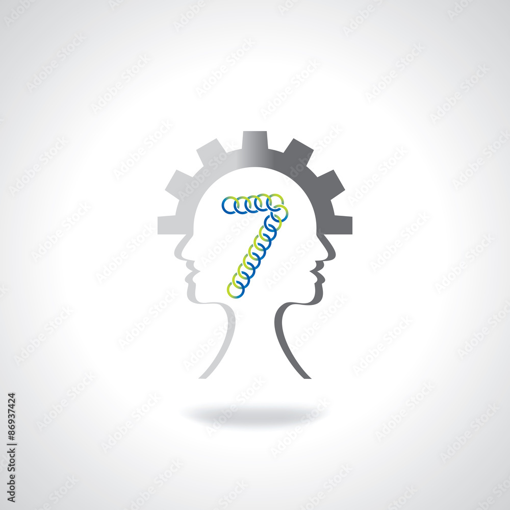 human head in numeric number idea concept human head in numeric number idea concept