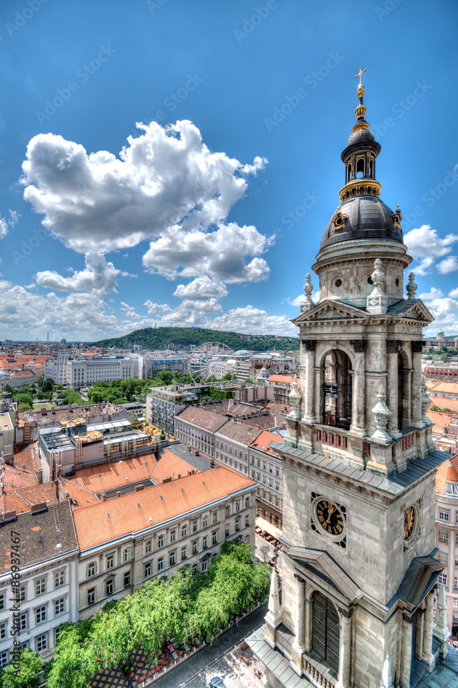 View from St. Stephan basilica, Budapest Hungary