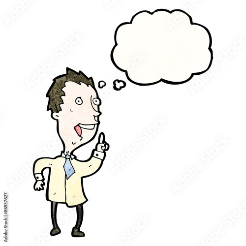 cartoon man with thought bubble