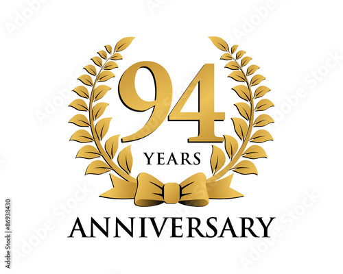 anniversary logo ribbon wreath 94