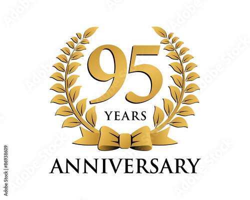 anniversary logo ribbon wreath 95
