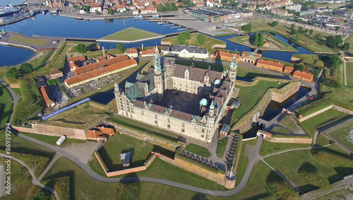 Aerial view of the old castle Kronborg, Denmark photo