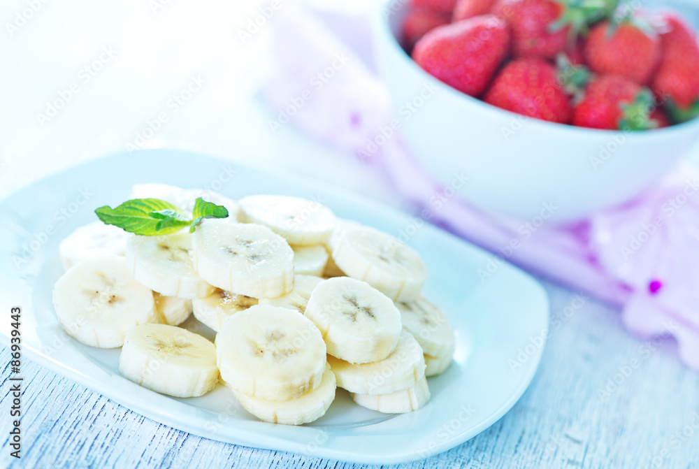 banana with strawberry banana with strawberry