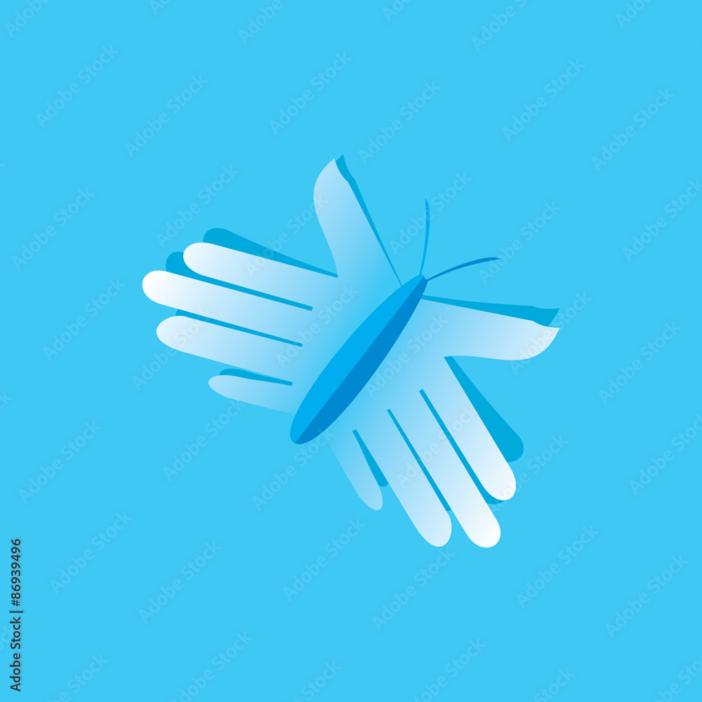 Obraz premium creative butterfly created with hand vector 